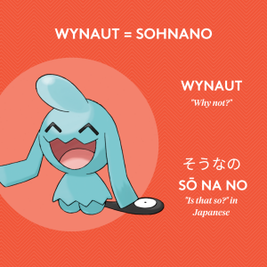 Wynaut = Sohnano; Wynaut = "Why not?"; So Na No = "Is that so?" in Japanese