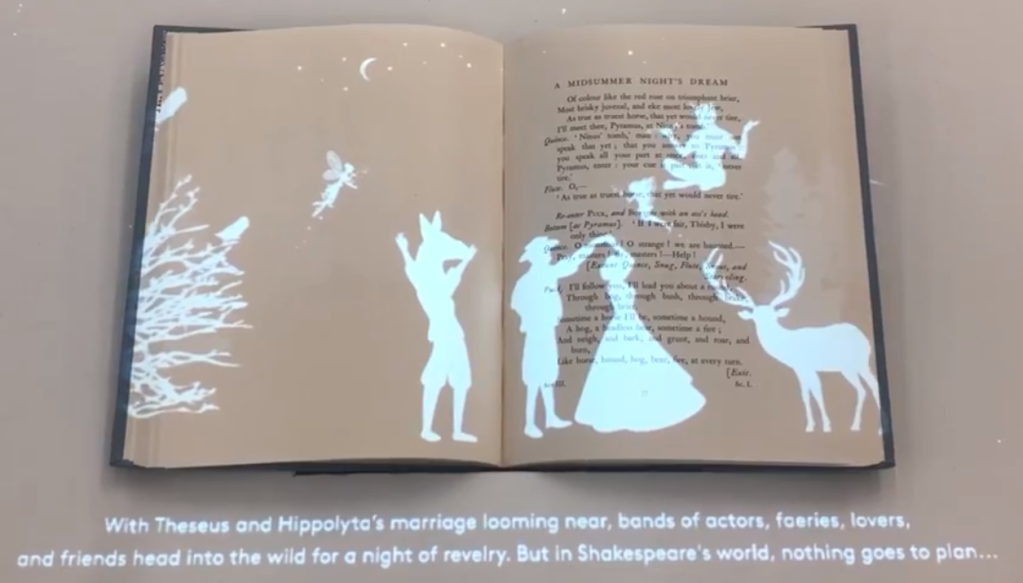 Midsommar animations on open-faced book pages