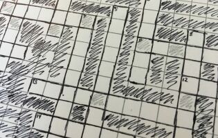 Sketch of blank crossword puzzle
